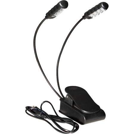 On-Stage LED2224 Dual Head USB Rechargeable Clip-On Sheet Music Light