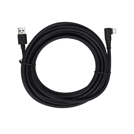 OBSBOT 16.4' USB-A to USB-C 3.0 Right Angle Data/Power Cable, Black