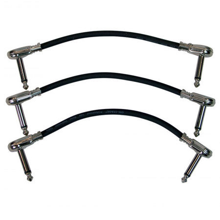 On-Stage 6" Patch Cable with Pancake Connectors, Black, 3-Pack