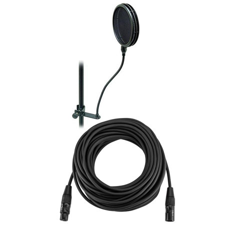 On-Stage ASFSS6GB 6" Dual-Screen Pop Blocker with XLR M to F Cable 50-Feet