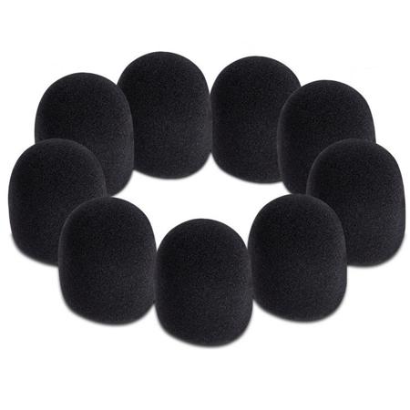 On-Stage ASWS58 Foam Windscreen for Handheld Microphones, 9 Pack, Black