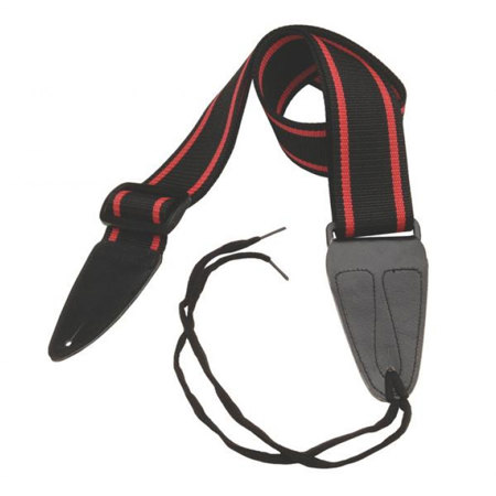 GSABKRD Guitar Strap, Black with Red Stripes