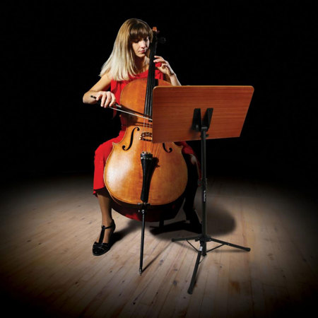 On-Stage SM7312W Conductor Stand with Wide Rosewood Bookplate