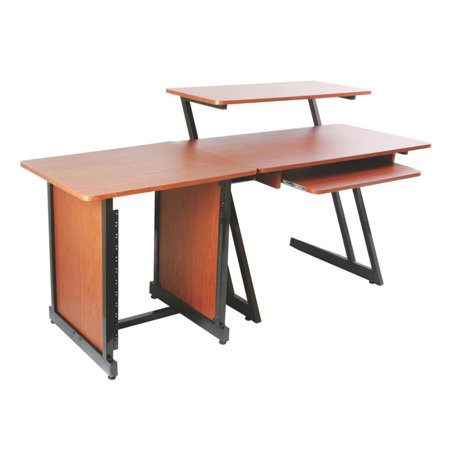 On-Stage WSR7500RB Workstation Rack Cabinet, Rosewood with Black Steel