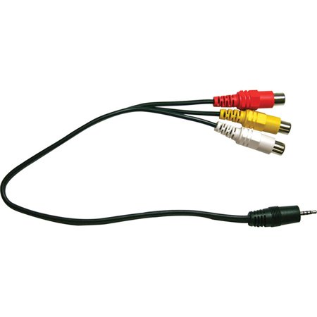 Optoma 30cm/11.81" Standard AV RCA Female to 2.5mm Male Cable for Pico Projector