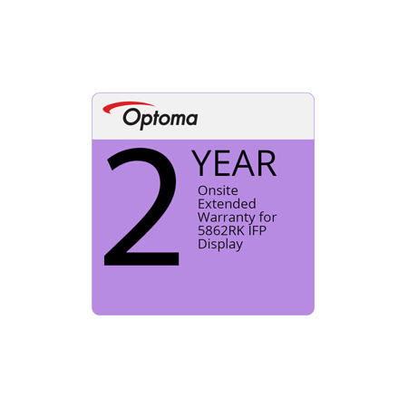 Optoma 2-Year Onsite Extended Warranty for 5862RK 86" 4K UHD Flat Panel Display