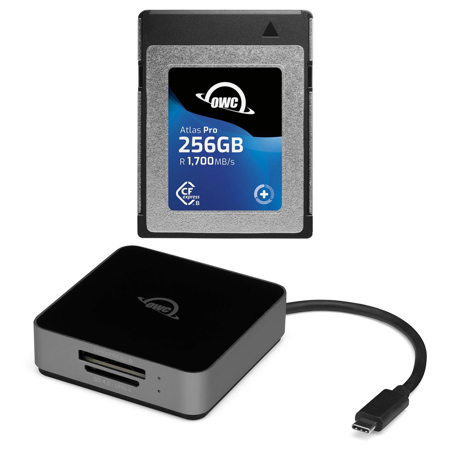 OWC Atlas Pro 256GB CFexpress 2.0 Type-B Memory Card with Dual Card Reader