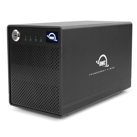 OWC Thunder Bay 4 Mini 16TB (4x 4TB) 4-Drive SSD Thunderbolt 3 RAID 5, Black