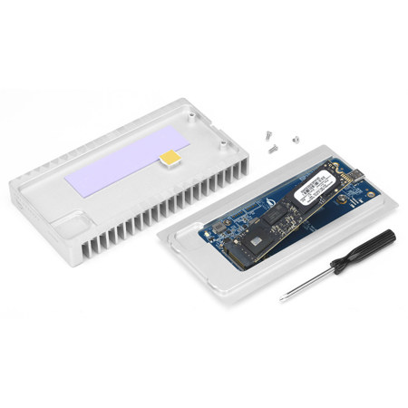 OWC Express 1M2 1TB USB4 Portable NVMe M.2 External SSD, Silver