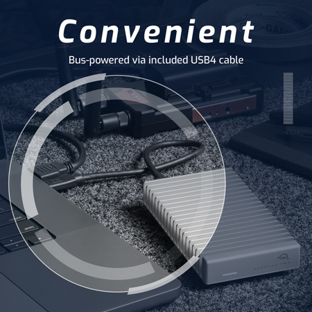 OWC Express 1M2 USB4 80Gb/s Portable Bus-Powered NVMe M.2 External