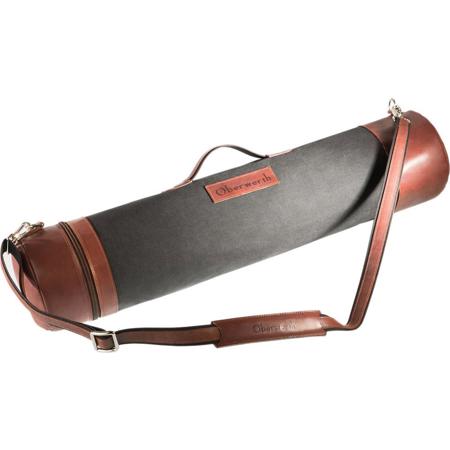 Oberwerth Hamburg Padded Tripod Bag - Black Cordura with Dark Brown Cow-Hide