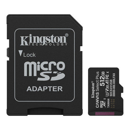 Kingston Technology Canvas Select Plus microSDXC UHS-I Class 10 Memory Card with SD Adapter