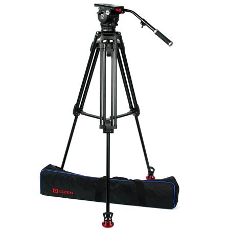 OZEN 12AL2 3-Section Aluminum Tripod with AGILE 12 100mm Fluid Head, E-Z Load