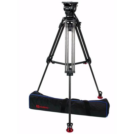 OZEN 15CF2 3-Section Carbon Fiber Tripod w/AGILE 15 100mm Fluid Head, E-Z Load