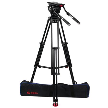 OZEN 18AL1HD 2-Section Heavy-Duty Al Tripod w/AGILE 18 100mm Fluid Head,E-Z Load