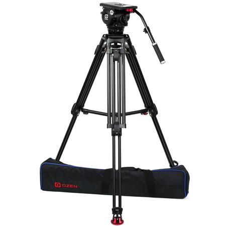 OZEN 20AL2HD 3-Section Heavy-Duty Al Tripod w/AGILE 20 100mm Fluid Head,E-Z Load