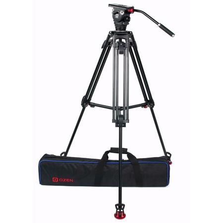 OZEN 6AL2HD 3-Section Heavy-Duty Al Tripod w/AGILE 6 75mm Head,Mini E-Z Load