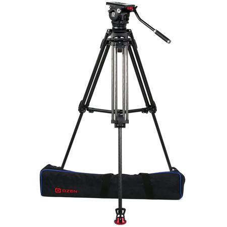OZEN 6CF2HD 3-Section Heavy-Duty CF Tripod w/AGILE 6 75mm Head,Mini E-Z Load