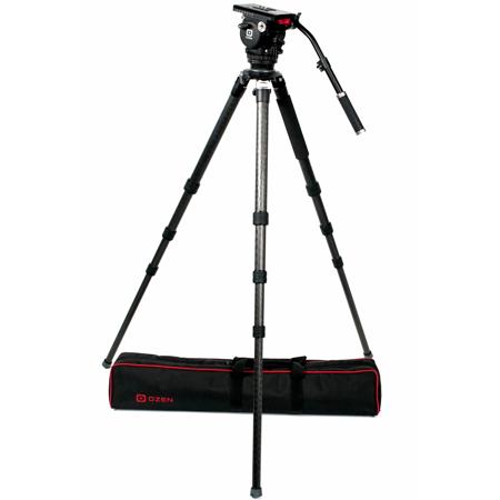 OZEN 8CF3 4-Section CF Tripod with AGILE 8 75mm Fluid Head,Full-Sized E-Z Load