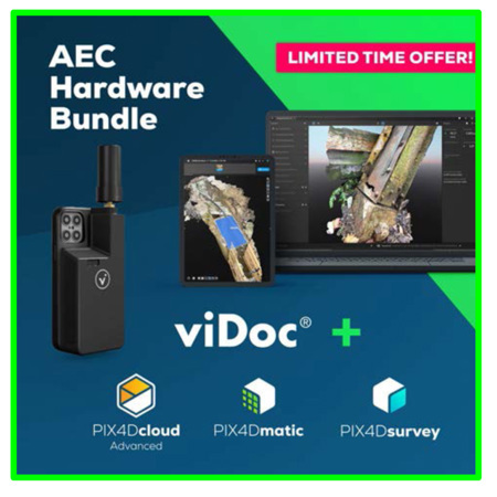 Pix4D AEC Hardware Bundle with viDoc RTK Rover for Smartphone, Yearly License