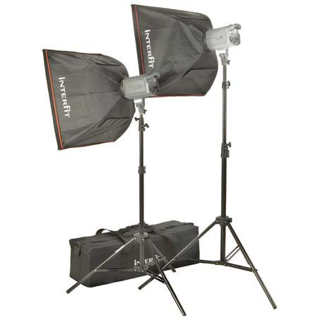 Interfit Photographic Stellar Halogen 1300 Watt Two Head, Softbox Kit #INT165