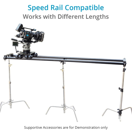 Chariot De Travelling PROAIM Polaris Pour Caméra - Charge 200 Kg, Rail 2,4 M, Support Mitchell, 16 Roues Silencieuses