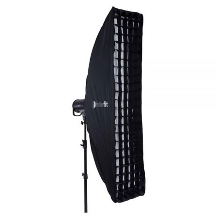 Interfit Photographic 12 x 55" Strip Foldable Softbox with Grid, Bowens S-Type