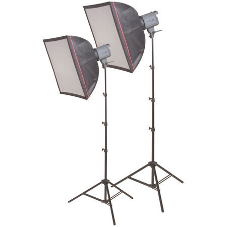 Interfit Photographic Double Halogen Softbox Kit, with Two 1,000 watt Heads, Stands, Softboxes & Accessories.
