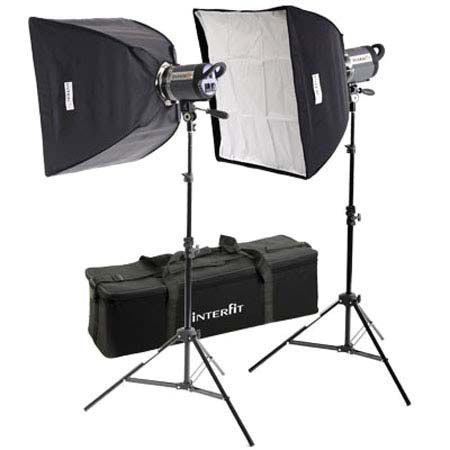 Interfit INT445 Stellar X Twin Softbox Kit, Monolights