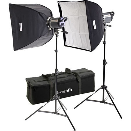 Interfit INT453 Stellar XD Twin Softbox Kit, 2 150W
