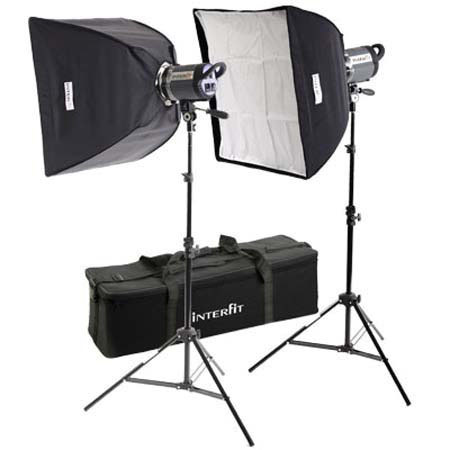 Interfit INT461 Stellar XD Twin Softbox Kit, Monolights