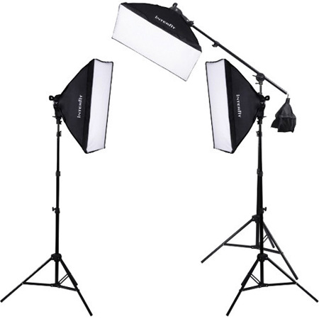 Interfit Photographic Interfit F5 Three-Head Fluorescent Lighting Kit w/Boom Arm