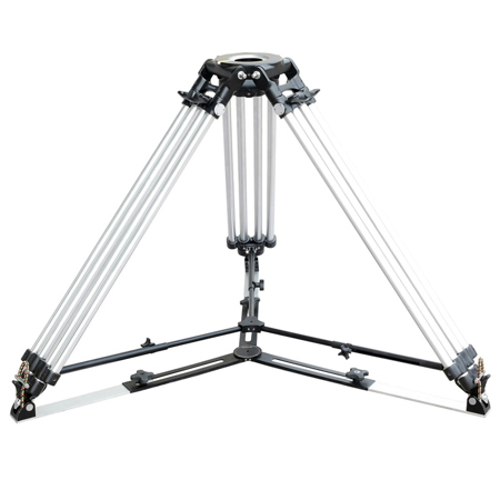 Proaim Heavy-Duty 3-Section Aluminum Tripod Stand with Mitchell Base and Mid-Level and Ground Spreaders