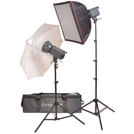 Interfit Photographic Stellar 300ws 2 Monolight Umbrella/Softbox Kit, with Reflectors, Stands & Cases, Total 600ws