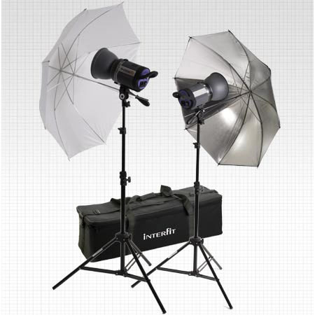 Interfit INT186 Stellar X 500W Tungsten Twin Head Kit