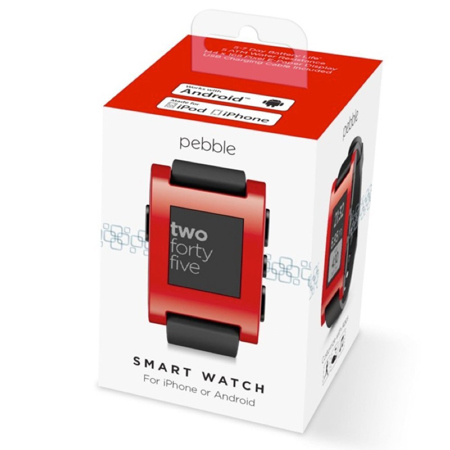 Pebble Classic Bluetooth Smartwatch, Cherry Red