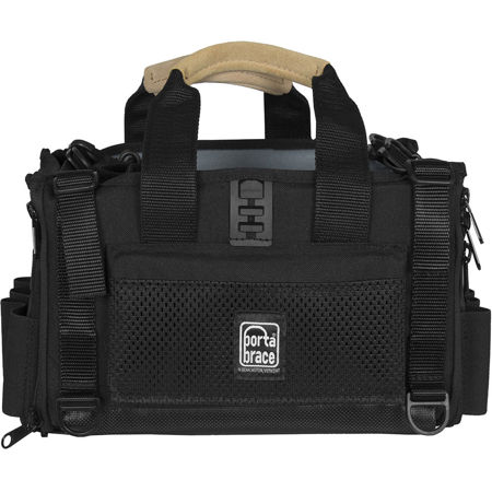 Porta Brace Silent Audio Organizer Bag for Zoom F8 Recorder, Black/Platinum