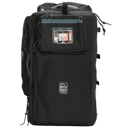Porta Brace Production Case with Dividers & Off-Road Removable Small Wheels, Black
