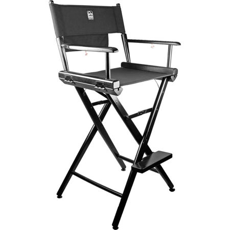 Porta Brace Director's Chair with Black Frame and Black Seat, 30" Height