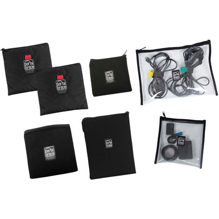 Pouch Set, Includes 2x 6x9" Soft Pouch, 2x Large Vinyl Pouch and 3x Soft Fabric Pouch