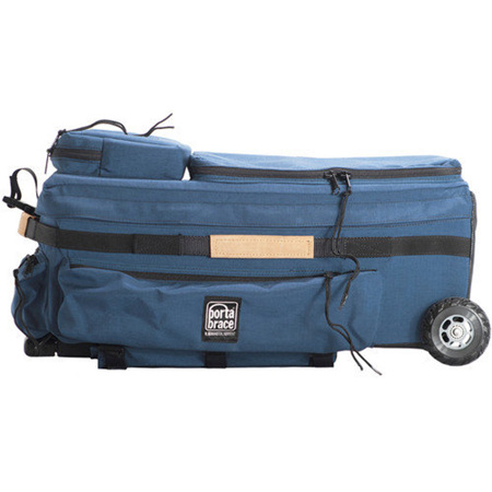 Porta Brace Rigid Frame Case with Off-Road Wheels for Audio Equipment, Blue