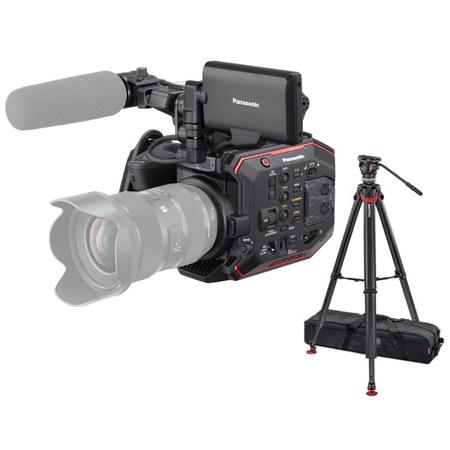 Panasonic AU-EVA1 5.7K Super 35 Handheld Cinema Camera, EF Mnt W/Sachtler Tripod