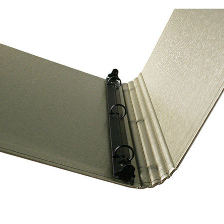 Paolo Cardelli Milazzo Barolo, 1" D-Ring Binder, Holds 8.5x11", Platinum