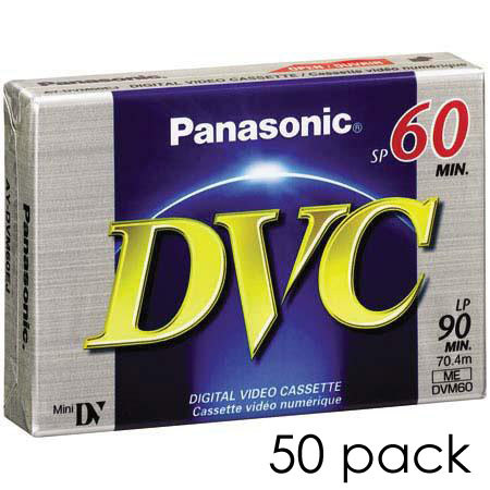 Panasonic AY-DVM60EJ 60 Minutes Mini DV Video Tape Cassette - 50 Pack