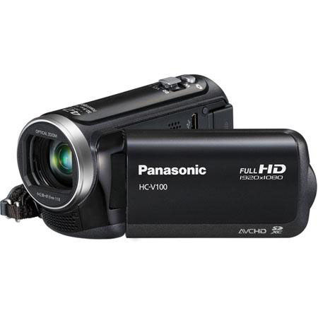 Panasonic HC-V100 HD Camcorder, Black - Bundle