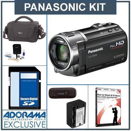 Panasonic HC-V700M HD Camcorder, 16GB Flash Memory, Black - Bundle - with  16GB SD Memory Card, Camcorder Case, Spare Lithium-Ion 3.6v, 2000mAh