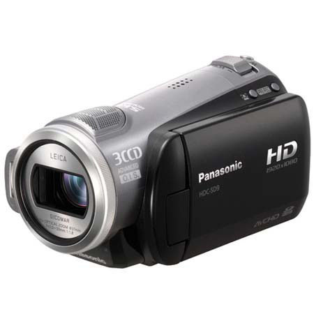 Panasonic HDC-SD9 Hi-Definition 3 CCD SD Memory Card Camcorder, with 1920x1080 Pixel Recording, 5.1 Surround Sound, 10x Optical Zoom, 2.7" LCD Screen