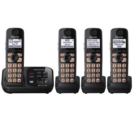 Panasonic KX-TG4734B DECT 6.0 Plus Cordless Answering System with 4 Handsets