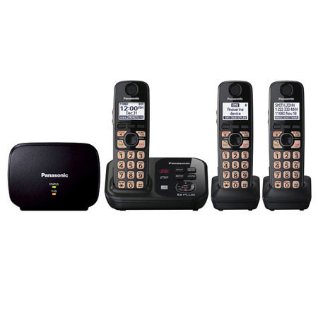 Panasonic KX-TG4753B DECT 6.0 Plus Cordless Answering System with 3 Handsets