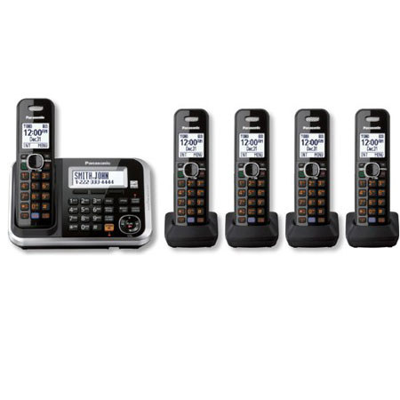Panasonic KX-TG6845B Digital Cordless Answering System w/5 Handsets